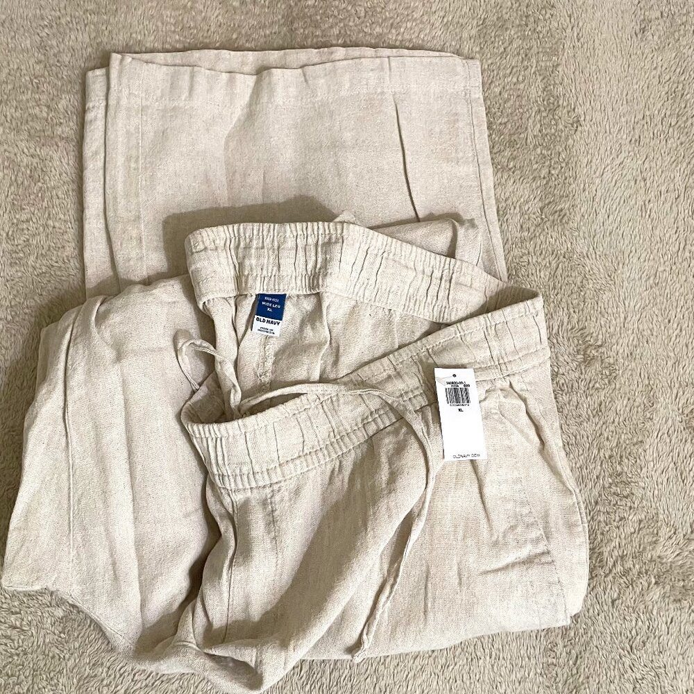 Old Navy Wide Leg Linen-Look Pants
